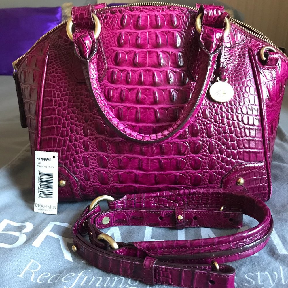 BRAHMIN TYLER RARE WINTERBERRY/WISTERIA Satchel